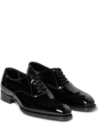schwarze Leder Oxford Schuhe