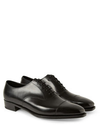 schwarze Leder Oxford Schuhe