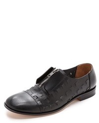 schwarze Leder Oxford Schuhe