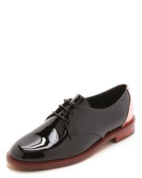 schwarze Leder Oxford Schuhe