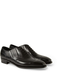 schwarze Leder Oxford Schuhe