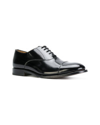 schwarze Leder Oxford Schuhe von Dell'oglio