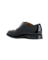 schwarze Leder Oxford Schuhe von Dell'oglio