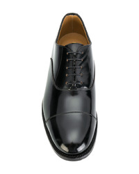 schwarze Leder Oxford Schuhe von Dell'oglio