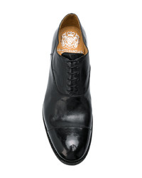 schwarze Leder Oxford Schuhe von Alberto Fasciani