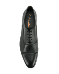 schwarze Leder Oxford Schuhe von Santoni