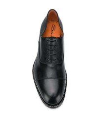 schwarze Leder Oxford Schuhe von Santoni
