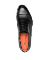 schwarze Leder Oxford Schuhe von Santoni