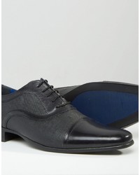 schwarze Leder Oxford Schuhe