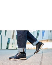 schwarze Leder Oxford Schuhe von Rieker