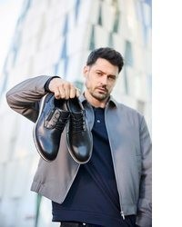schwarze Leder Oxford Schuhe von Rieker