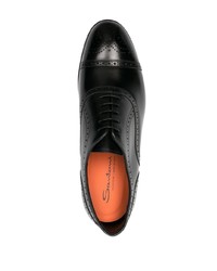 schwarze Leder Oxford Schuhe von Santoni