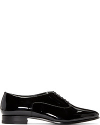 schwarze Leder Oxford Schuhe von Saint Laurent