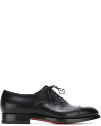 schwarze Leder Oxford Schuhe von Santoni