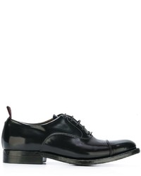 schwarze Leder Oxford Schuhe von Silvano Sassetti