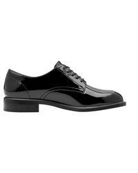 schwarze Leder Oxford Schuhe von Tamaris