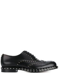 schwarze Leder Oxford Schuhe von Valentino Garavani