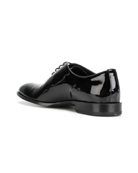 schwarze Leder Oxford Schuhe von Versace