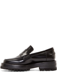 schwarze Leder plateau Slippers von Marni