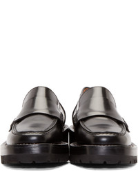 schwarze Leder plateau Slippers von Marni