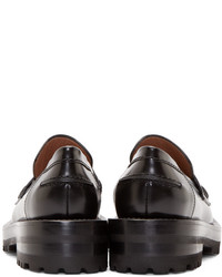 schwarze Leder plateau Slippers von Marni