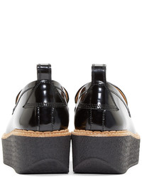 schwarze Leder plateau Slippers von Flamingos