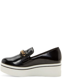 schwarze Leder plateau Slippers von Stella McCartney