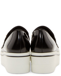 schwarze Leder plateau Slippers von Stella McCartney