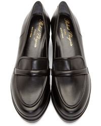 schwarze Leder plateau Slippers von Robert Clergerie