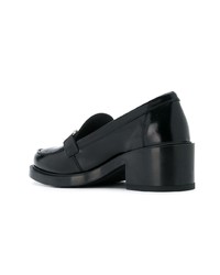 schwarze Leder plateau Slippers von Tod's