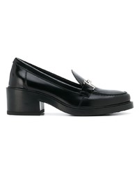 schwarze Leder plateau Slippers von Tod's