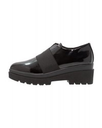schwarze Leder plateau Slippers von Francesco Milano