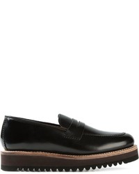 schwarze Leder plateau Slippers von Grenson