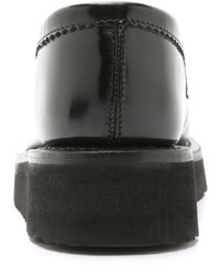 schwarze Leder plateau Slippers von Grenson