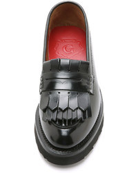 schwarze Leder plateau Slippers von Grenson