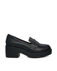 schwarze Leder plateau Slippers von Truffle