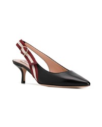 schwarze Leder Pumps mit Ausschnitten von Bally