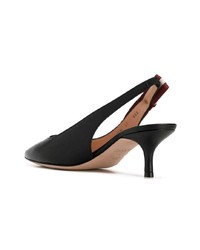 schwarze Leder Pumps mit Ausschnitten von Bally