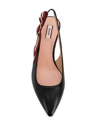 schwarze Leder Pumps mit Ausschnitten von Bally