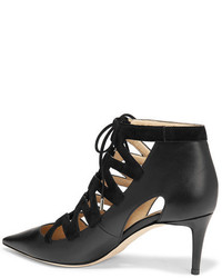 schwarze Leder Pumps mit Ausschnitten von Jimmy Choo