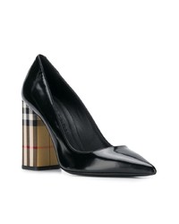 schwarze Leder Pumps mit Karomuster von Burberry