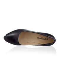 schwarze Leder Pumps von Alba Moda