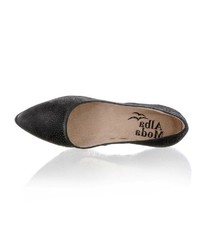 schwarze Leder Pumps von Alba Moda