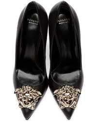 schwarze Leder Pumps von Versace