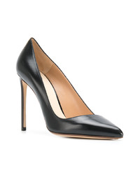 schwarze Leder Pumps von Francesco Russo