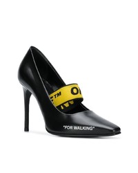 schwarze Leder Pumps von Off-White