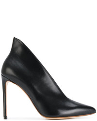 schwarze Leder Pumps von Francesco Russo