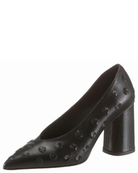 schwarze Leder Pumps von Franco Russo