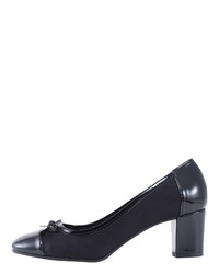 schwarze Leder Pumps von Heine