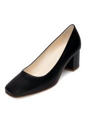 schwarze Leder Pumps von Henry Stevens